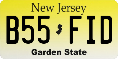 NJ license plate B55FID