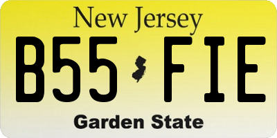 NJ license plate B55FIE