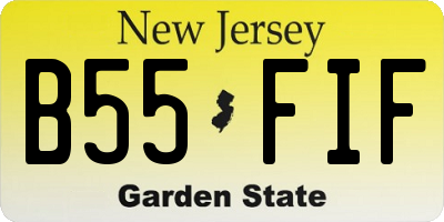 NJ license plate B55FIF