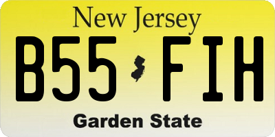 NJ license plate B55FIH