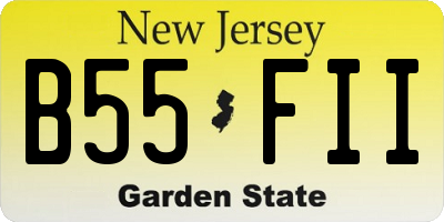 NJ license plate B55FII
