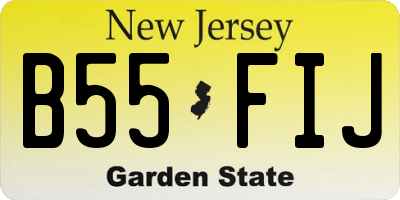 NJ license plate B55FIJ