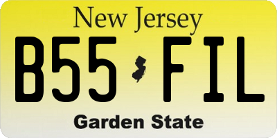 NJ license plate B55FIL
