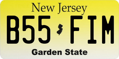 NJ license plate B55FIM