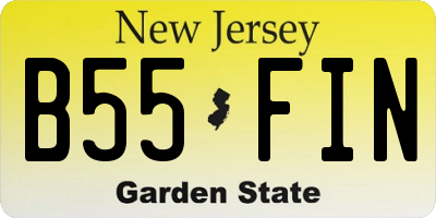 NJ license plate B55FIN