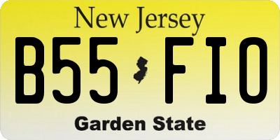 NJ license plate B55FIO