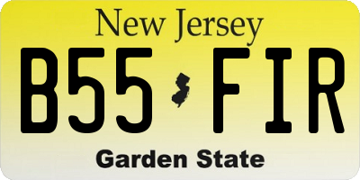 NJ license plate B55FIR