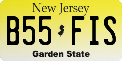 NJ license plate B55FIS