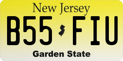NJ license plate B55FIU