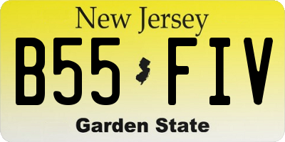 NJ license plate B55FIV