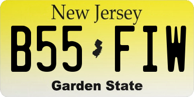 NJ license plate B55FIW