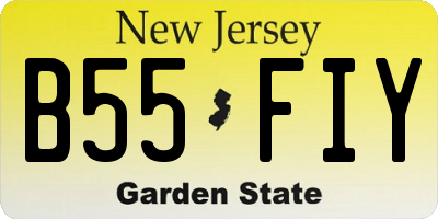 NJ license plate B55FIY