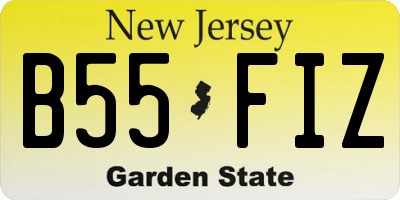 NJ license plate B55FIZ