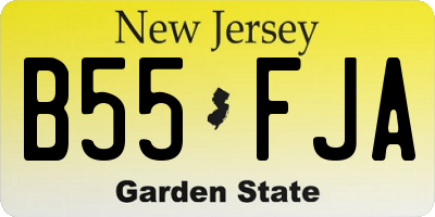 NJ license plate B55FJA