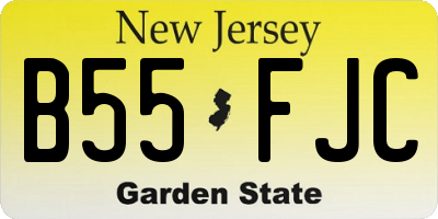 NJ license plate B55FJC