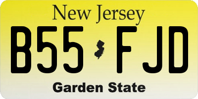 NJ license plate B55FJD