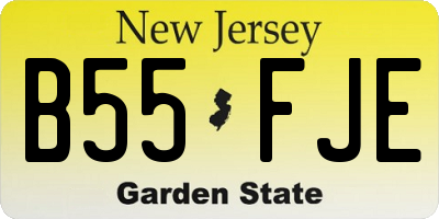 NJ license plate B55FJE