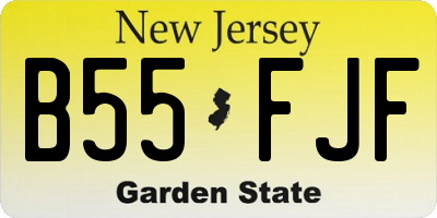 NJ license plate B55FJF