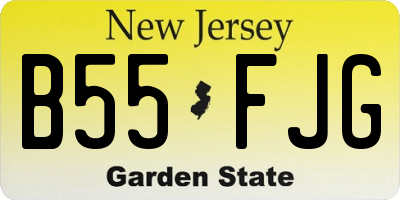 NJ license plate B55FJG