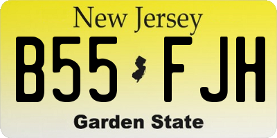 NJ license plate B55FJH