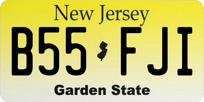 NJ license plate B55FJI