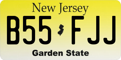 NJ license plate B55FJJ