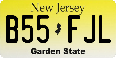 NJ license plate B55FJL