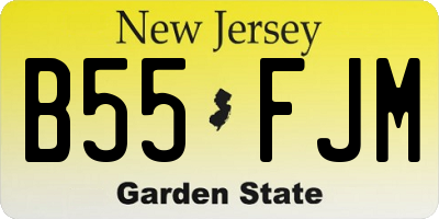 NJ license plate B55FJM