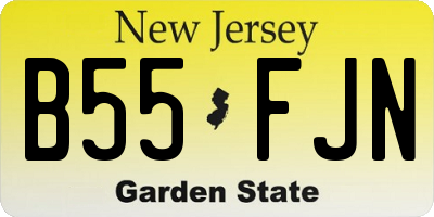 NJ license plate B55FJN