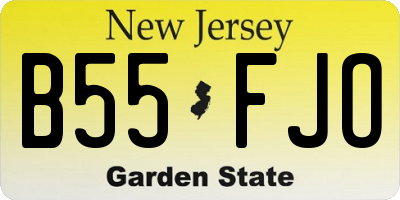 NJ license plate B55FJO