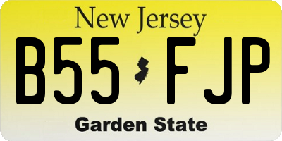 NJ license plate B55FJP