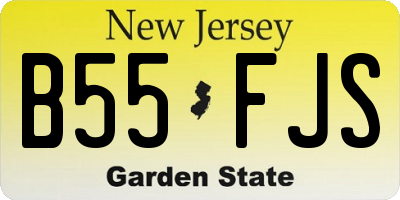 NJ license plate B55FJS