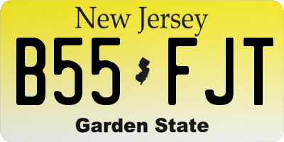 NJ license plate B55FJT