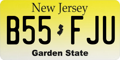 NJ license plate B55FJU