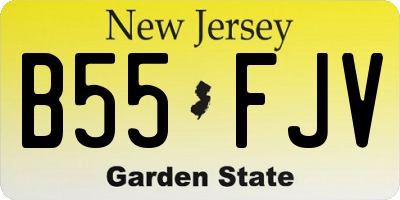 NJ license plate B55FJV