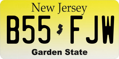 NJ license plate B55FJW