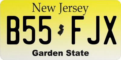NJ license plate B55FJX