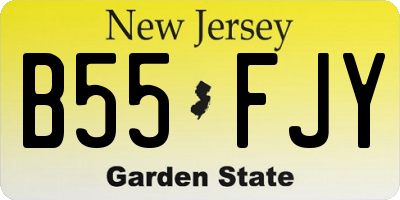 NJ license plate B55FJY