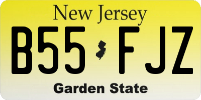 NJ license plate B55FJZ