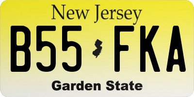 NJ license plate B55FKA