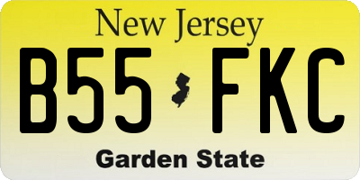 NJ license plate B55FKC