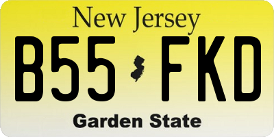 NJ license plate B55FKD