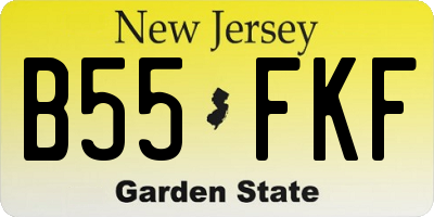 NJ license plate B55FKF