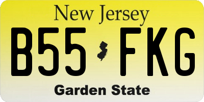 NJ license plate B55FKG