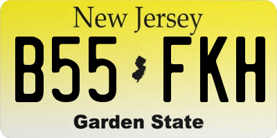 NJ license plate B55FKH