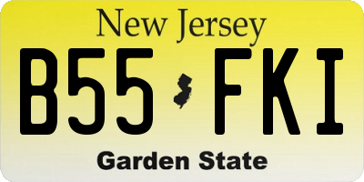 NJ license plate B55FKI