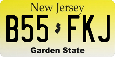 NJ license plate B55FKJ