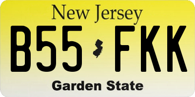NJ license plate B55FKK