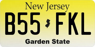 NJ license plate B55FKL