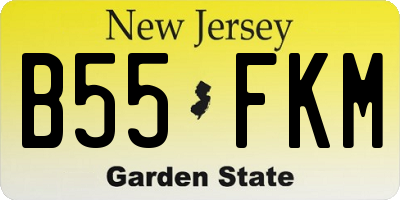 NJ license plate B55FKM